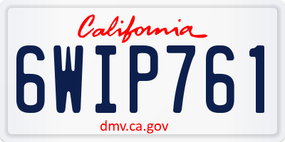 CA license plate 6WIP761