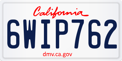CA license plate 6WIP762