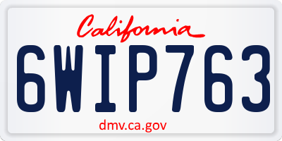 CA license plate 6WIP763