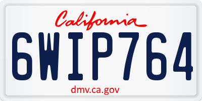 CA license plate 6WIP764