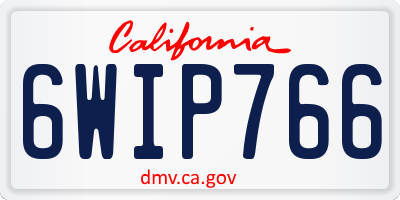 CA license plate 6WIP766
