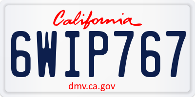CA license plate 6WIP767