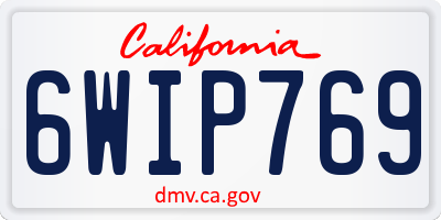 CA license plate 6WIP769