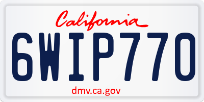 CA license plate 6WIP770