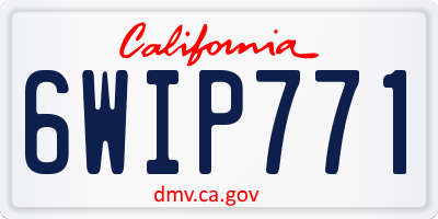 CA license plate 6WIP771