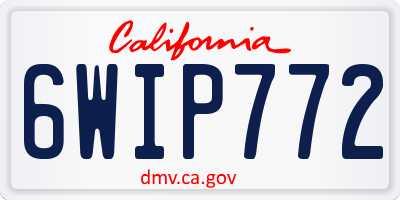 CA license plate 6WIP772