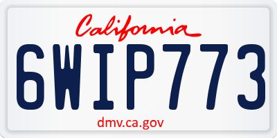 CA license plate 6WIP773