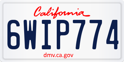 CA license plate 6WIP774