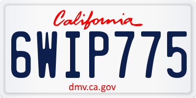CA license plate 6WIP775