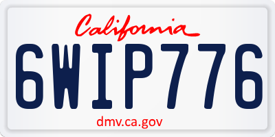 CA license plate 6WIP776
