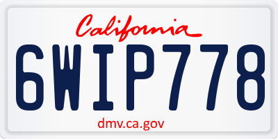 CA license plate 6WIP778