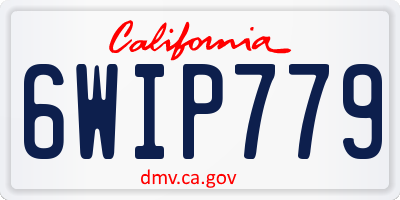 CA license plate 6WIP779