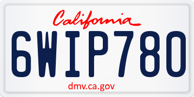 CA license plate 6WIP780