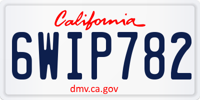 CA license plate 6WIP782