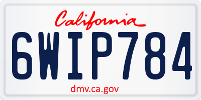 CA license plate 6WIP784