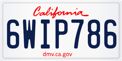 CA license plate 6WIP786