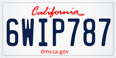 CA license plate 6WIP787