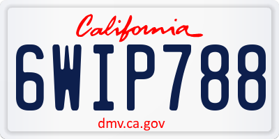 CA license plate 6WIP788