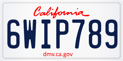 CA license plate 6WIP789