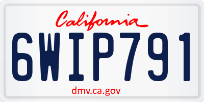 CA license plate 6WIP791