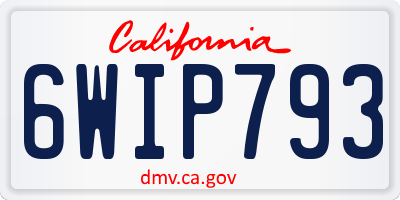 CA license plate 6WIP793