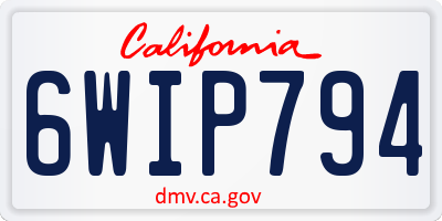 CA license plate 6WIP794