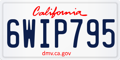 CA license plate 6WIP795