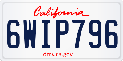 CA license plate 6WIP796