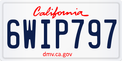 CA license plate 6WIP797