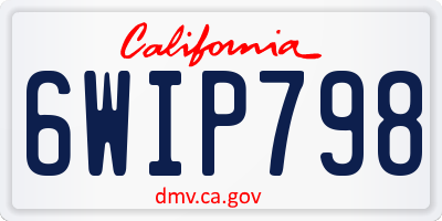 CA license plate 6WIP798