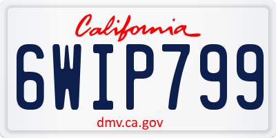 CA license plate 6WIP799
