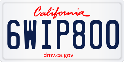 CA license plate 6WIP800