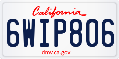 CA license plate 6WIP806