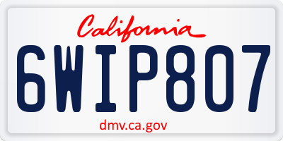 CA license plate 6WIP807