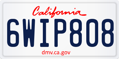 CA license plate 6WIP808