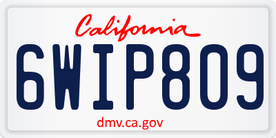 CA license plate 6WIP809