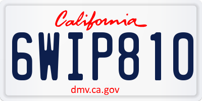 CA license plate 6WIP810