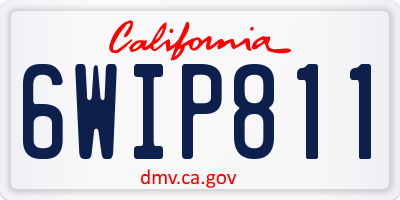 CA license plate 6WIP811