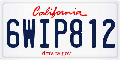 CA license plate 6WIP812