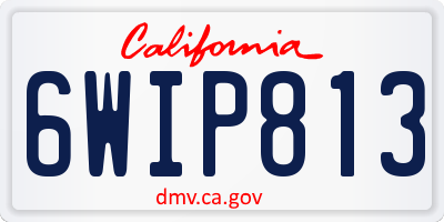 CA license plate 6WIP813
