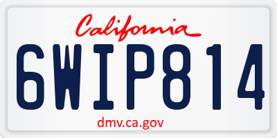 CA license plate 6WIP814