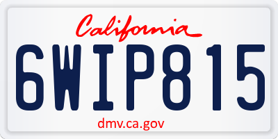 CA license plate 6WIP815