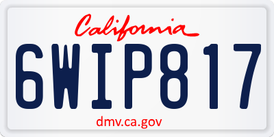 CA license plate 6WIP817