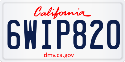 CA license plate 6WIP820