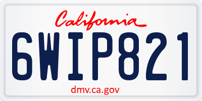 CA license plate 6WIP821