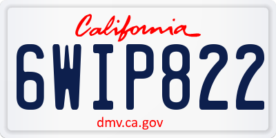 CA license plate 6WIP822