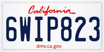 CA license plate 6WIP823