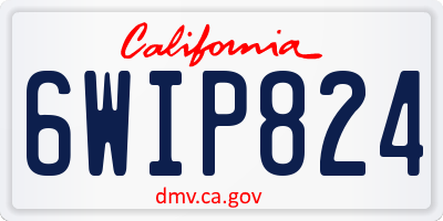 CA license plate 6WIP824
