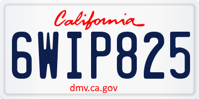 CA license plate 6WIP825