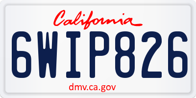 CA license plate 6WIP826